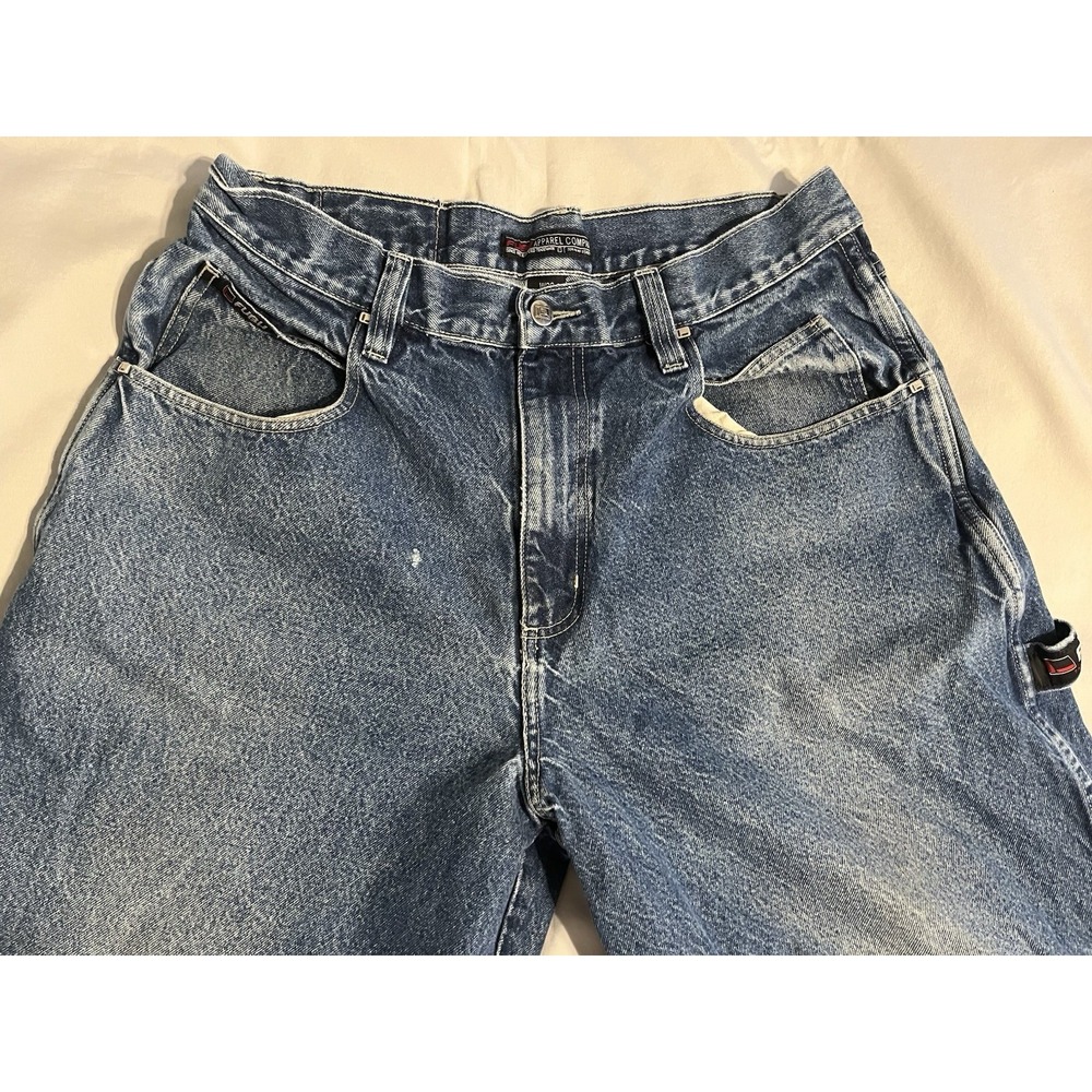 Vintage FUBU Shorts Carpenter Cargo Baggy Skater Y2K Denim Jorts W36 - Picture 6 of 16